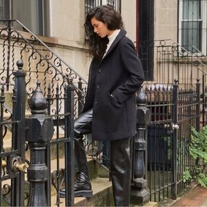 Aritzia Wilfred the Cocoon wool & cashmere blend coat size XXS in black